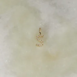 DIAMOND LETTER PENDANT - 0.1ct - YG