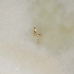 DIAMOND LETTER PENDANT - 0.1ct - YG