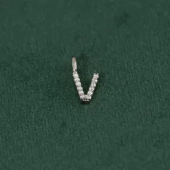 DIAMOND LETTER PENDANT - 0.1ct - WG