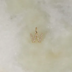 DIAMOND LETTER PENDANT - 0.1ct - YG