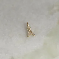 DIAMOND LETTER PENDANT - 0.1ct - YG
