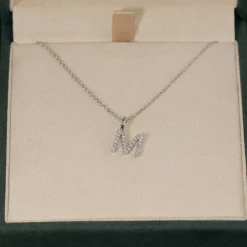 DIAMOND LETTER PENDANT - 0.1ct - WG
