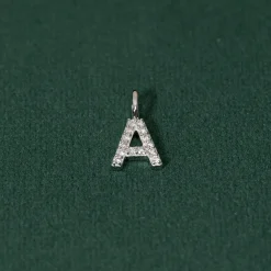 DIAMOND LETTER PENDANT - 0.1ct - WG