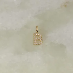 DIAMOND LETTER PENDANT - 0.1ct - YG