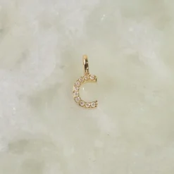 DIAMOND LETTER PENDANT - 0.1ct - YG