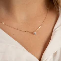 DIONA CRYSTAL SOLID GOLD NECKLACE