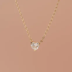DIONA CRYSTAL SOLID GOLD NECKLACE