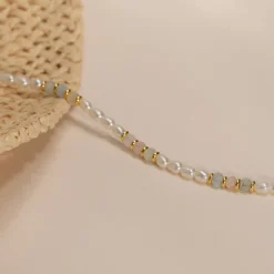 DORA MORGANITE PEARL GOLDEN NECKLACE