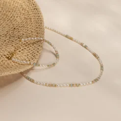DORA MORGANITE PEARL GOLDEN NECKLACE