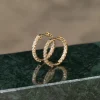 DOUBLE SET DIAMOND CREOL EARRING - 1.0ct - YG