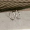 DOUBLE SET DIAMOND CREOL EARRING - 1.0ct - WG