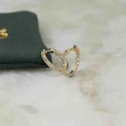 DOUBLE SET DIAMOND CREOL EARRING - 0.8ct - YG