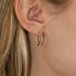 DOUBLE SET DIAMOND CREOL EARRING - 1.0ct - YG