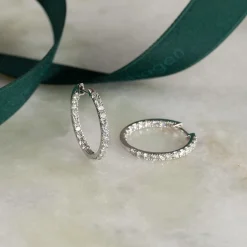 DOUBLE SET DIAMOND CREOL EARRING - 1.25ct - WG