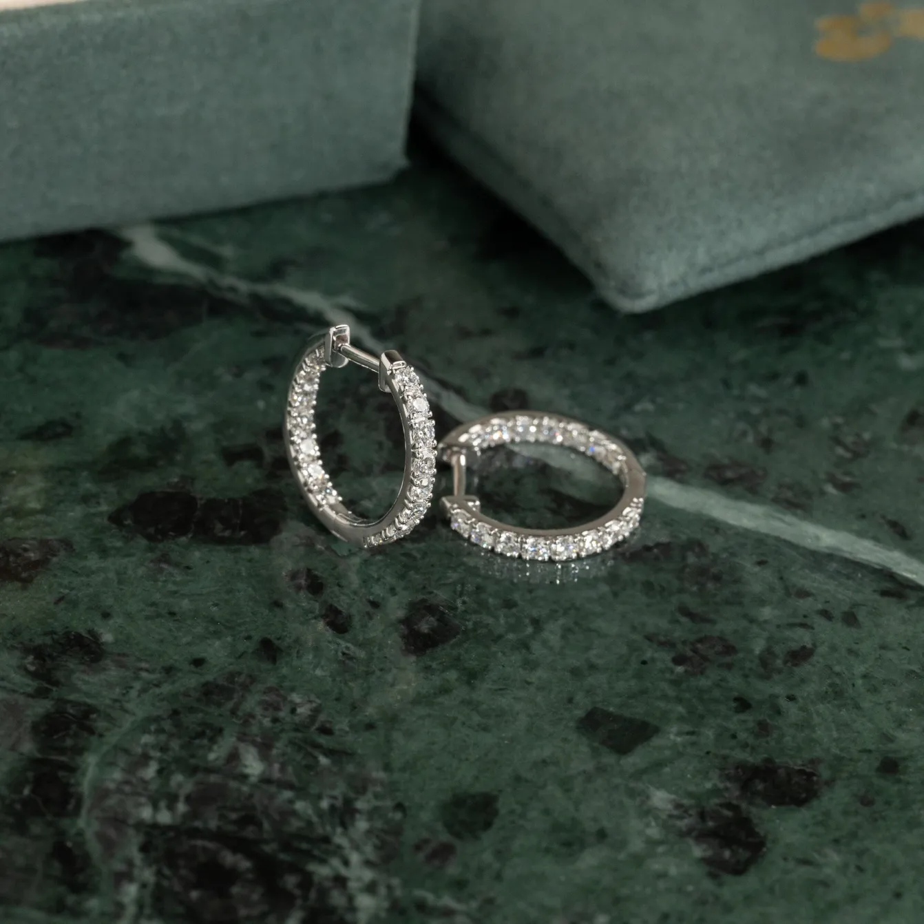 DOUBLE SET DIAMOND CREOL EARRING - 0.8ct - WG