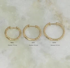 DOUBLE SET DIAMOND CREOL EARRING - 0.8ct - YG