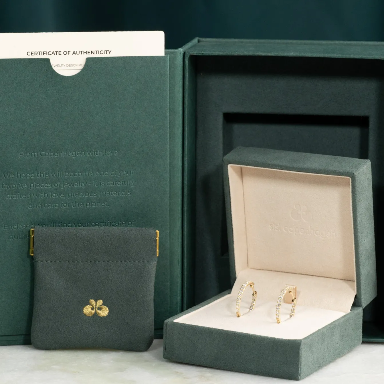 DOUBLE SET DIAMOND CREOL EARRING - 1.25ct - YG