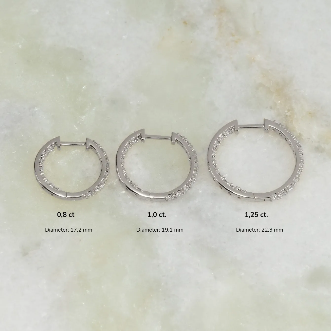 DOUBLE SET DIAMOND CREOL EARRING - 0.8ct - WG