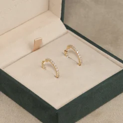 DOUBLE SET DIAMOND CREOL EARRING - 1.0ct - YG