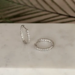 DOUBLE SET DIAMOND CREOL EARRING - 1.0ct - WG