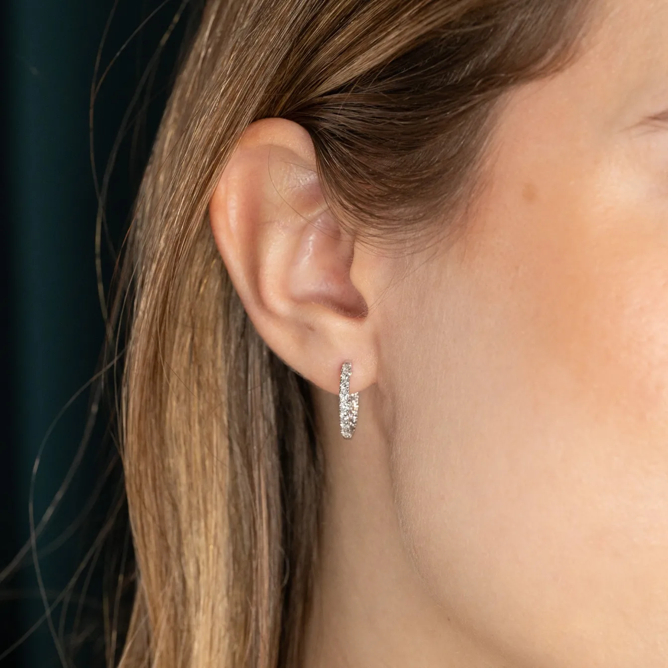 DOUBLE SET DIAMOND CREOL EARRING - 0.8ct - WG