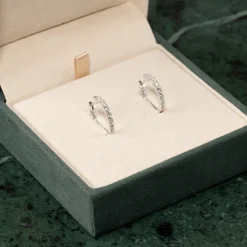 DOUBLE SET DIAMOND CREOL EARRING - 0.8ct - WG