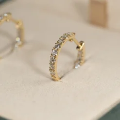 DOUBLE SET DIAMOND CREOL EARRING - 0.8ct - YG