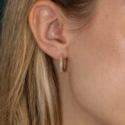 DOUBLE SET DIAMOND CREOL EARRING - 1.0ct - YG