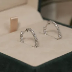DOUBLE SET DIAMOND CREOL EARRING - 1.0ct - WG