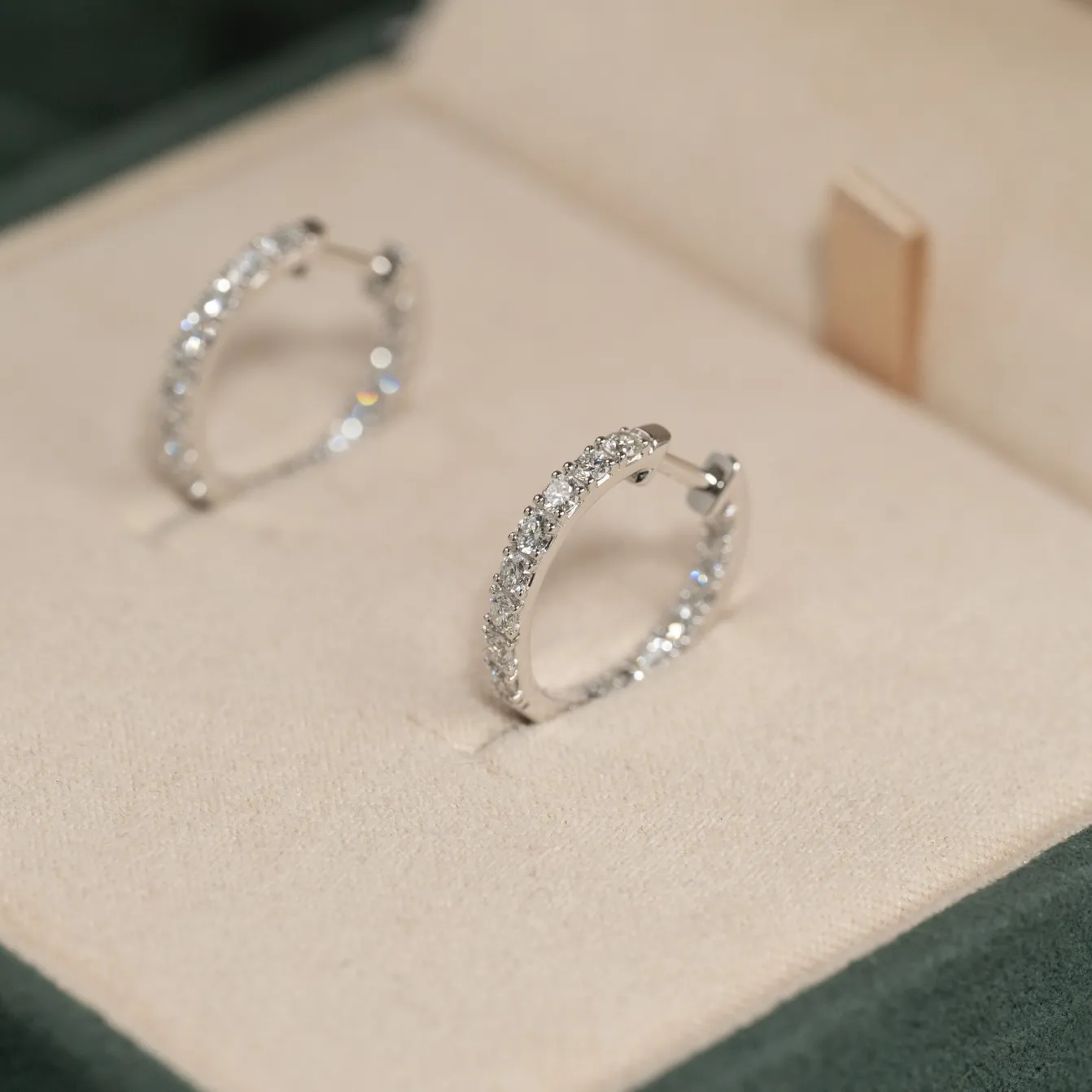 DOUBLE SET DIAMOND CREOL EARRING - 0.8ct - WG
