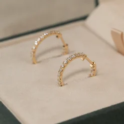 DOUBLE SET DIAMOND CREOL EARRING - 1.0ct - YG