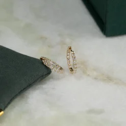 DOUBLE SET DIAMOND CREOL EARRING - 0.8ct - YG
