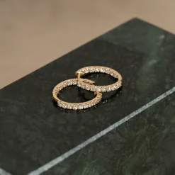 DOUBLE SET DIAMOND CREOL EARRING - 1.0ct - YG