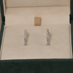 DOUBLE SET DIAMOND CREOL EARRING - 1.0ct - WG