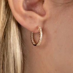 DOUBLE SET DIAMOND CREOL EARRING - 1.0ct - YG