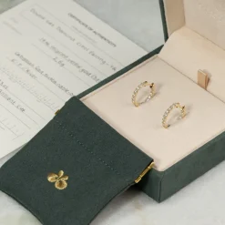 DOUBLE SET DIAMOND CREOL EARRING - 0.8ct - YG