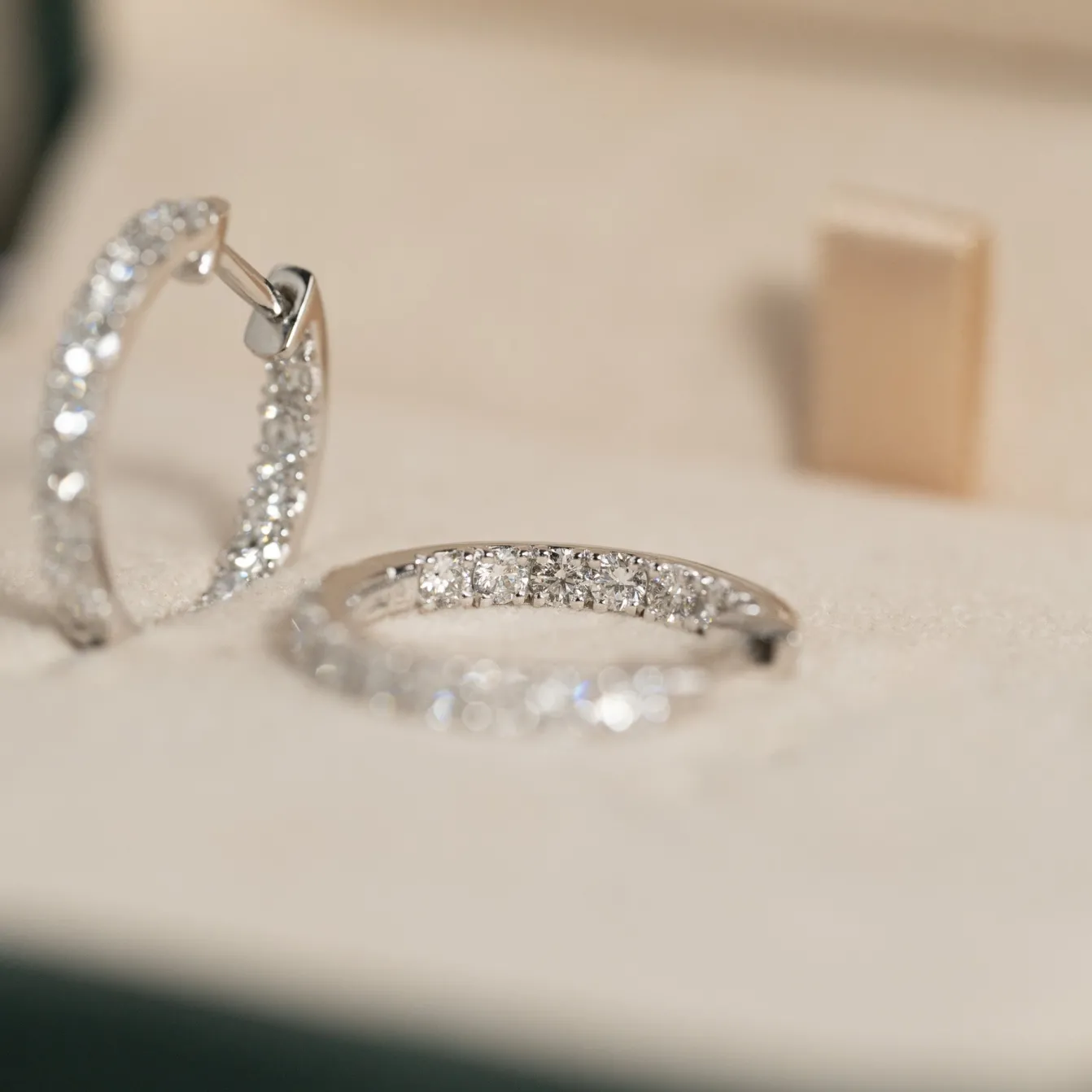 DOUBLE SET DIAMOND CREOL EARRING - 0.8ct - WG