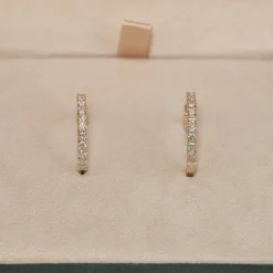 DOUBLE SET DIAMOND CREOL EARRING - 1.0ct - YG