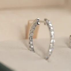 DOUBLE SET DIAMOND CREOL EARRING - 1.25ct - WG