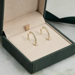 DOUBLE SET DIAMOND CREOL EARRING - 1.25ct - YG