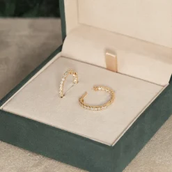 DOUBLE SET DIAMOND CREOL EARRING - 1.0ct - YG