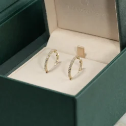 DOUBLE SET DIAMOND CREOL EARRING - 1.25ct - YG