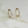 DOUBLE SET SHARED PRONG DIAMOND CREOL EARRING - 2.8ct - YG