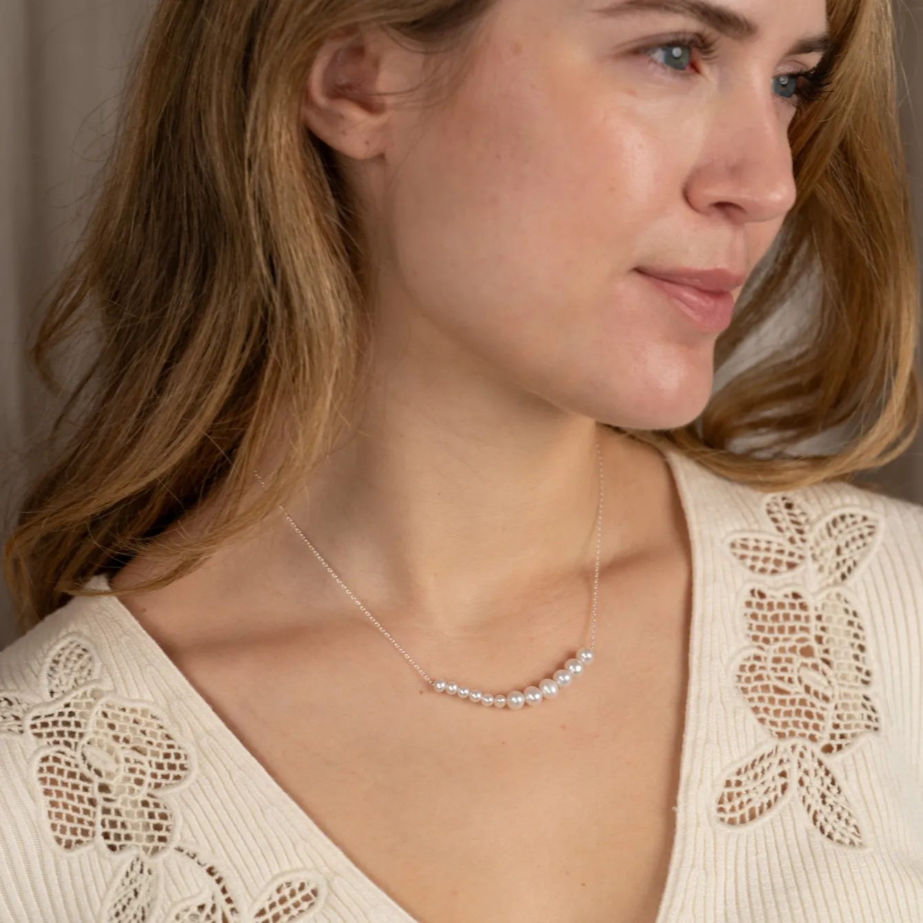 ELARA PEARL SILVER NECKLACE