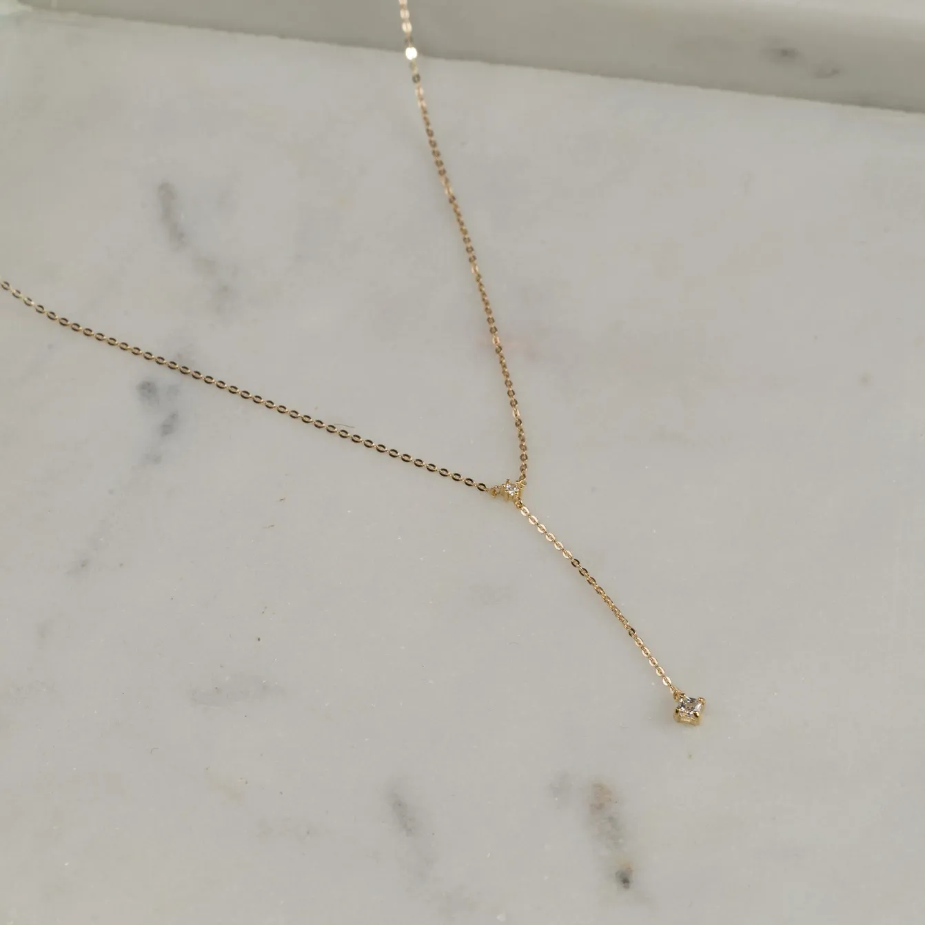 ELENORA CRYSTAL SOLID GOLD NECKLACE - Sisi Copenhagen