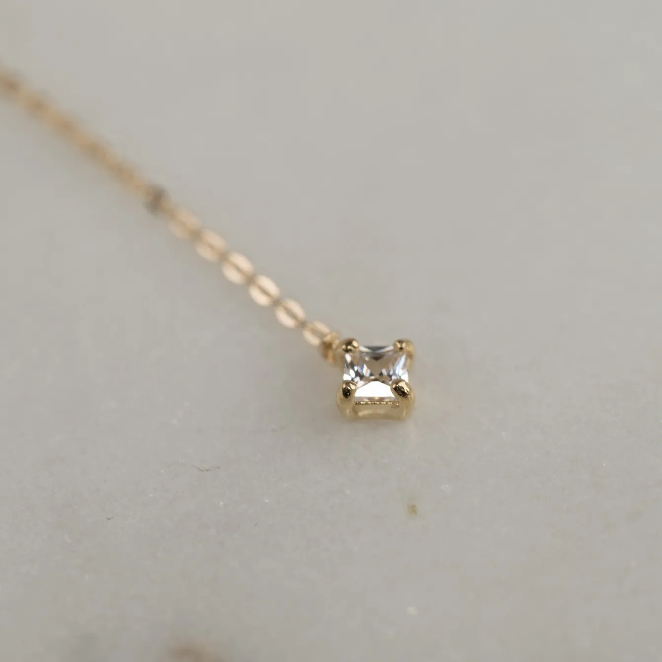 ELENORA CRYSTAL SOLID GOLD NECKLACE - Sisi Copenhagen