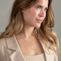 ELENORA CRYSTAL SOLID GOLD NECKLACE - Sisi Copenhagen
