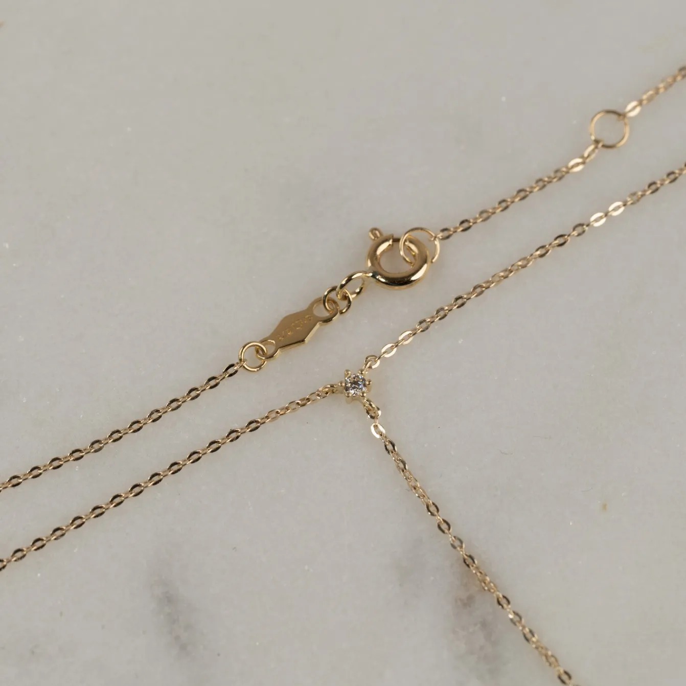 ELENORA CRYSTAL SOLID GOLD NECKLACE - Sisi Copenhagen