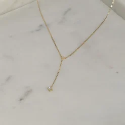 ELENORA CRYSTAL SOLID GOLD NECKLACE - Sisi Copenhagen