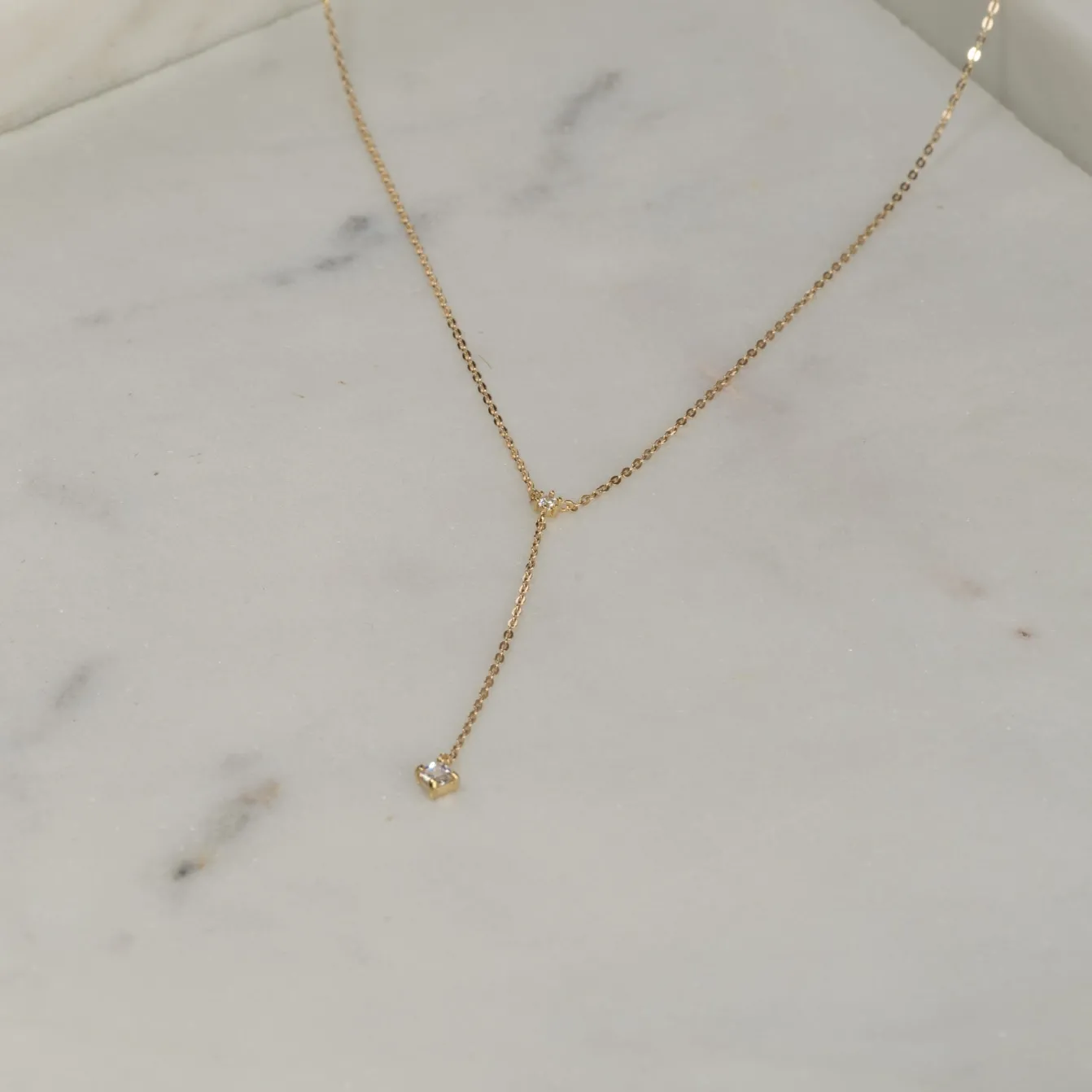 ELENORA CRYSTAL SOLID GOLD NECKLACE - Sisi Copenhagen